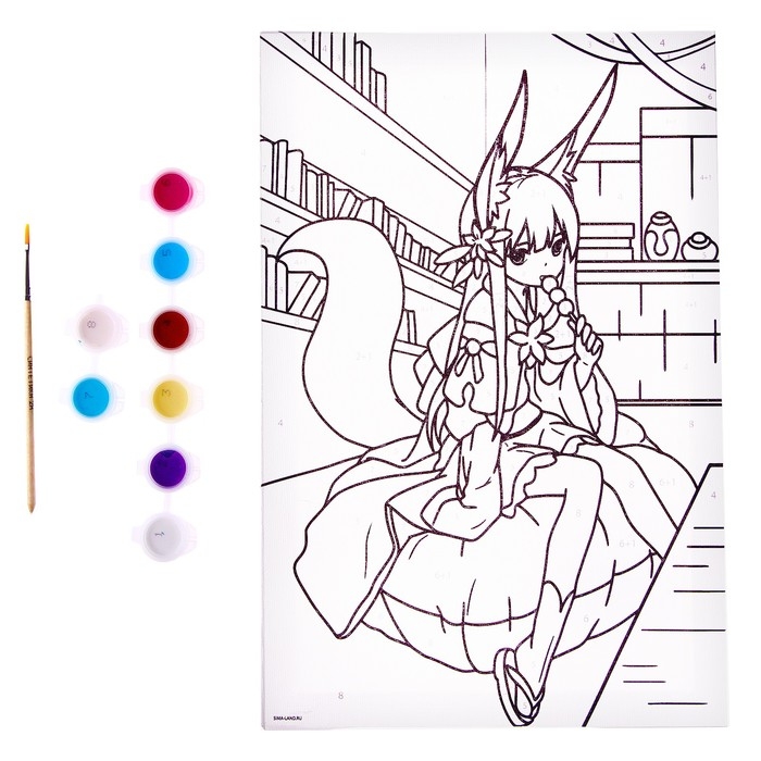 Картина по номерам для детей «Девочка с хвостиком», 20 х 30 см Картина по номерам для детей «Девочка с хвостиком», 20 х 30 см