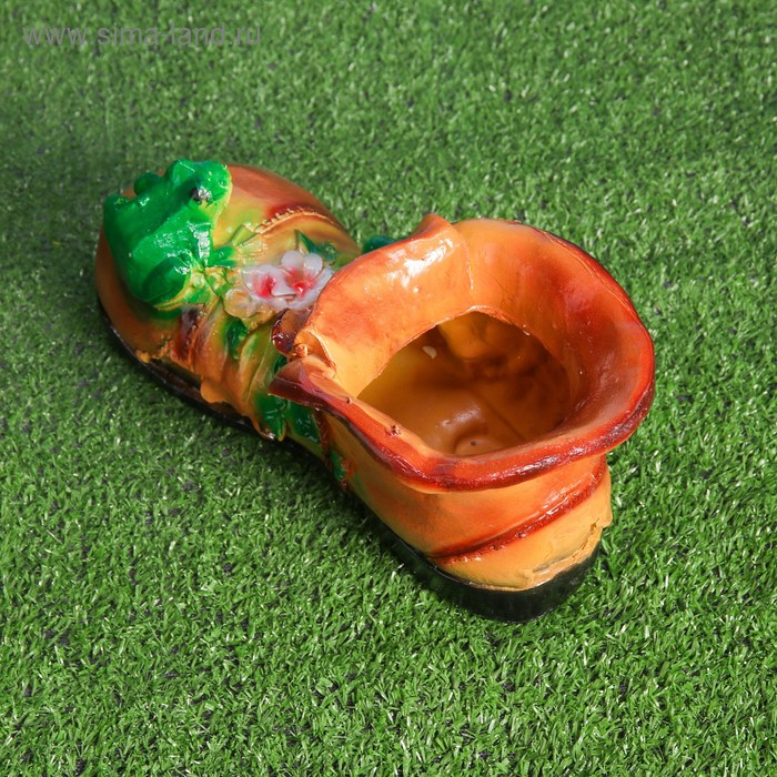 Фигурное кашпо Фигурное кашпо "Башмак с лягушками 28*14*14см