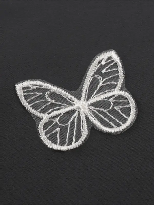 Аппликация для одежды &laquo;Бабочка&raquo;, текстильная, 3.5&times;4 см, 10 шт., белая