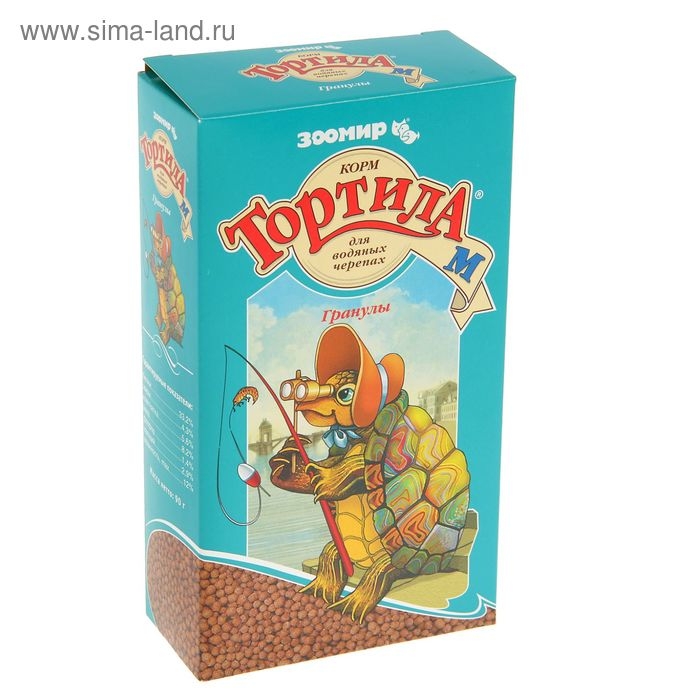 Корм  Корм "Тортила М Гранулы" для водяных черепах, гранулированный, 90 г.