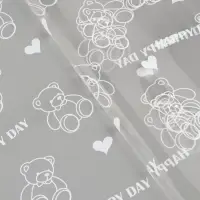 Пленка для цветов "Мишки", белая, 0,7 х 7,6 м, 40 мкм, 200 гр