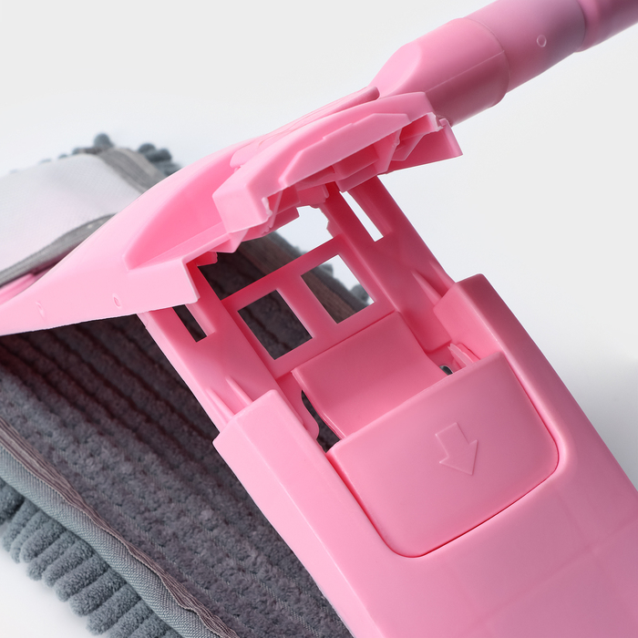 Швабра для мытья пола плоская с телескопической ручкой Raccoon «Букля», 41×12×90(120) см, микрофибра Швабра для мытья пола плоская с телескопической ручкой Raccoon «Букля», 41×12×90(120) см, микрофибра