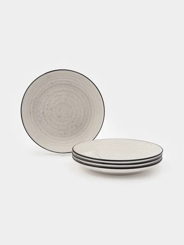 Набор тарелок 4 шт Доляна "Nature"  19 см беж в крапинку