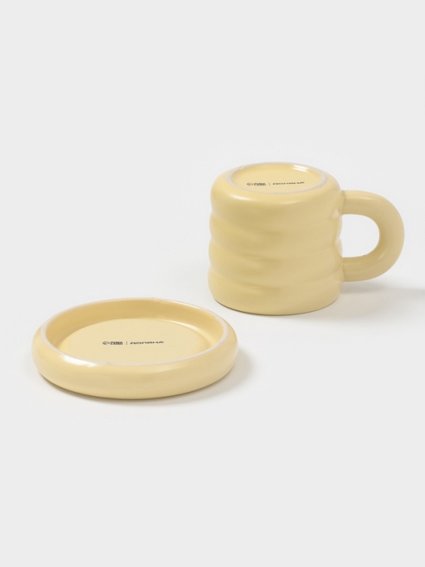 Чайная пара Доляна «Зефир», 350 мл, керамика, жёлтая Чайная пара Доляна «Зефир», 350 мл, керамика, жёлтая