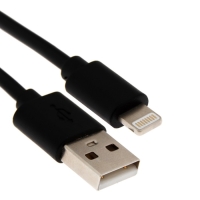 Кабель Windigo, Lightning - USB, 2 А, зарядка + передача данных, TPE оплетка, 1 м, черный