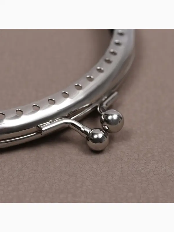 Фермуар пришивной &laquo;Полукруг&raquo; 10 см, цвет серебряный