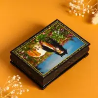 Шкатулка «Конь на лугу», 10×14 см, лаковая миниатюра