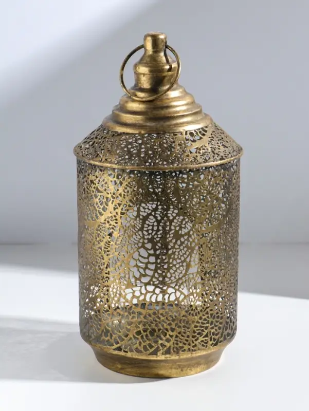 Подсвечник на 1 свечу &laquo;Фонарь. Вереск&raquo;, металл под золото, d=8 см, 16&times;16&times;31.5 см