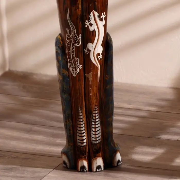 Сувенир дерево "Кошка морская с рыбкой и ящерками" 80х13х7 см