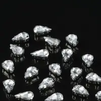 Стразы пришивные &laquo;Капля&raquo;, в цапах, 6&times;10 мм, 50 шт., белые