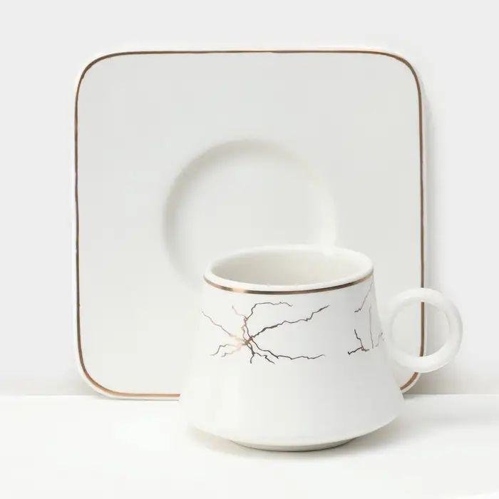 Набор кофейный &laquo;Мейси&raquo;, 12 предметов: 6 чашек 100 мл, 6 блюдец d=11 см, керамика, белый