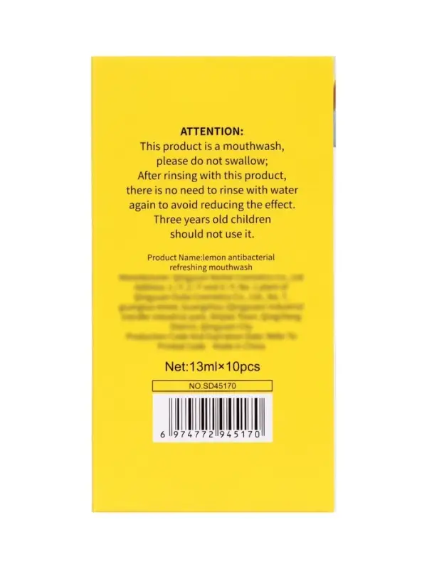 Ополаскиватель для полости рта антибактериальный SADOER, лимон, 10 шт. по 13 мл