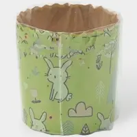 Формы для выпечки кулича бумажные &laquo;Зайки в лесу&raquo;, одноразовые, набор 10 шт., 7&times;6 см, бежевые