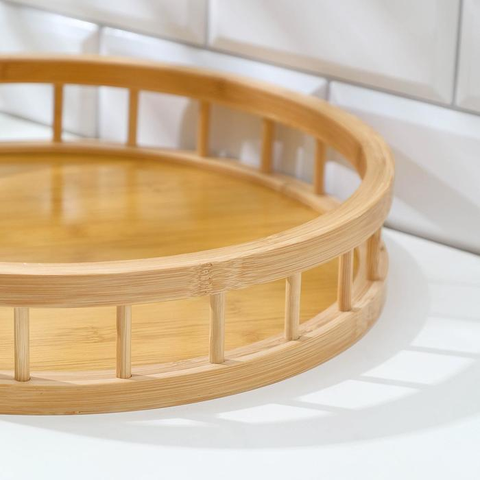 Поднос круглый Доляна Jungle, d=38 см, бамбук Поднос круглый Доляна Jungle, d=38 см, бамбук