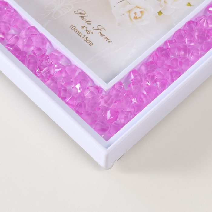 Фоторамка пластик 10х15 см Фоторамка пластик 10х15 см "Сиреневые камешки" 2х14,7х19,7 см