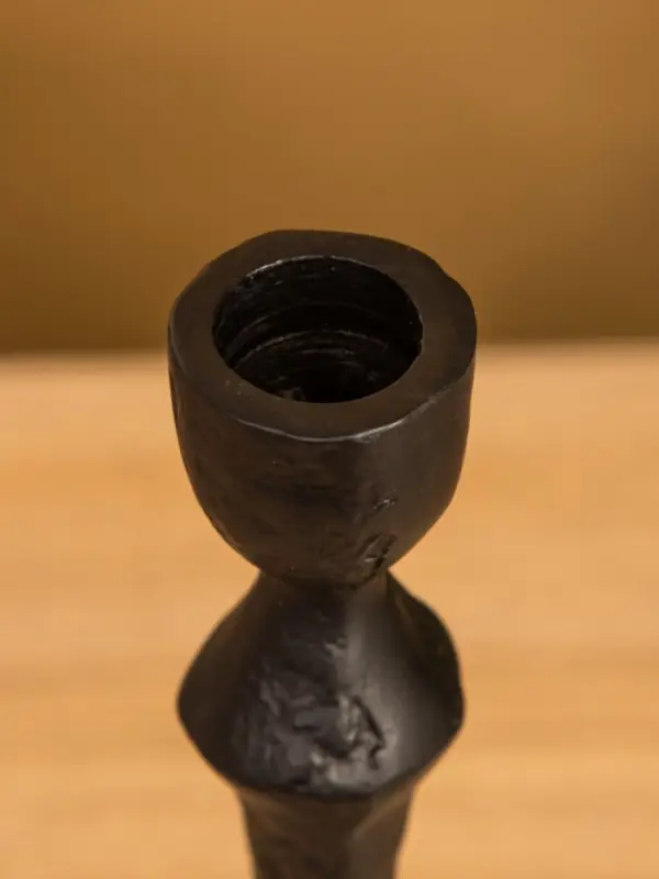 Подсвечник "Лава" 10х10х32 см, алюминий, цв чёрный