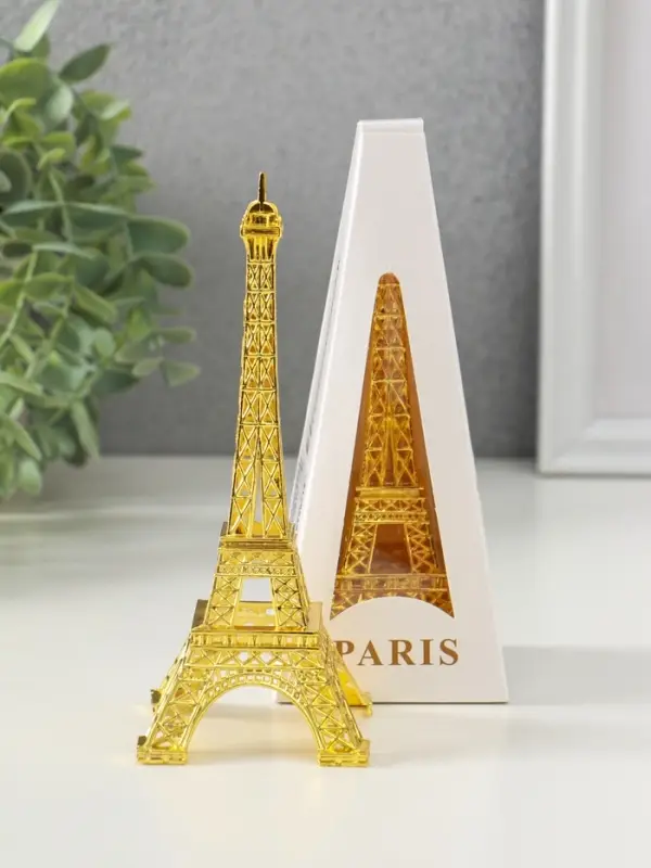 Фигурка металл &laquo;Эйфелева башня&raquo;, под золото, 15&times;6&times;6 см