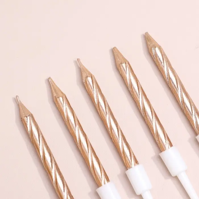 Свечи в торт «Спираль», 10 шт., средние, 5 см, шампань Свечи в торт «Спираль», 10 шт., средние, 5 см, шампань