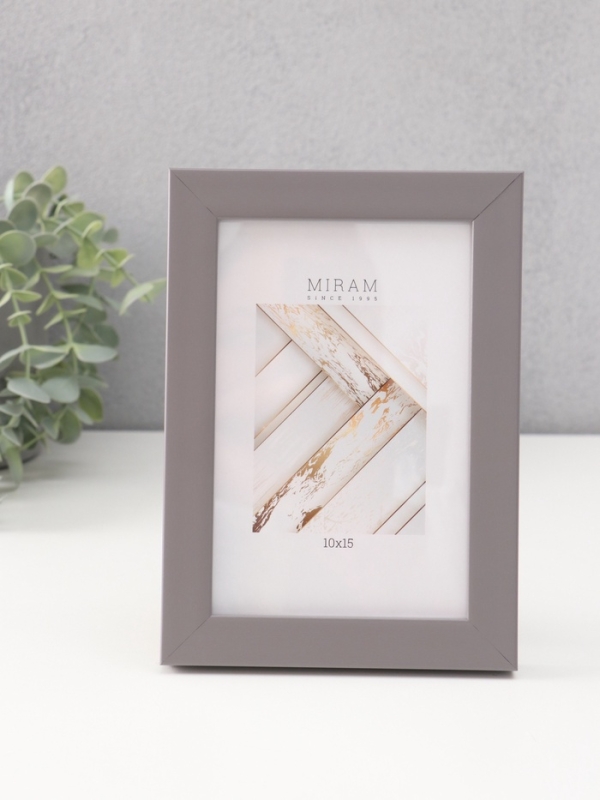 Фоторамка пластик Фоторамка пластик "МИРАМ" 10х15 см, т.серый