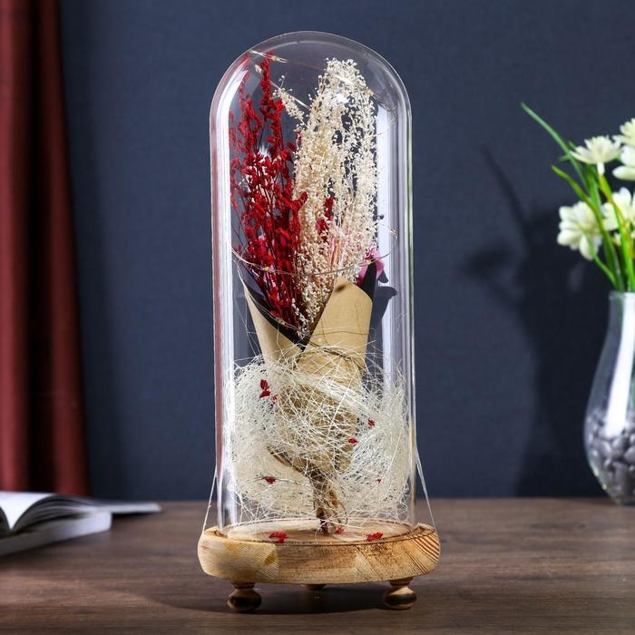 Ночник колба Ночник колба "Розовая роза в букете" LED 3ААА 10х10х21 см RISALUX