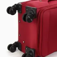 Чемодан на колёсах TEXTURA, текстильный, кодовый замок, с увеличением, 36&times;25&times;58 см, 20", красный