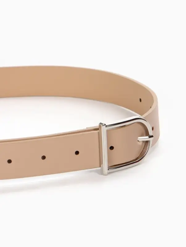Ремень женский, 1 прокол, металл пряжка, 2.8&times;105 см, бежевый