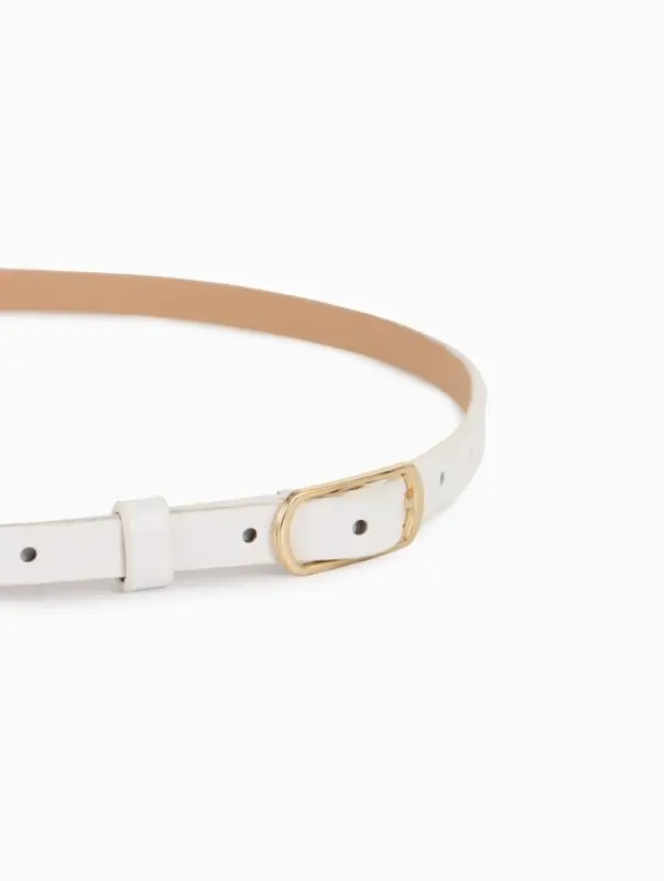 Ремень жен 02-01-01-01, Июнь2515 1,5*0,3*110 см, без винта, пряж золото, 1 прокол, белый