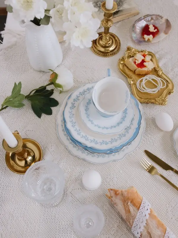 Тарелка WY Royal blue, d=26.5 см, фарфор, белая