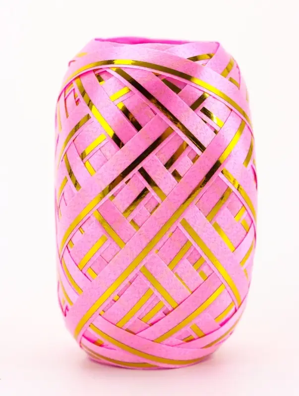 Лента упаковочная для воздушных шаров и подарков, с золотой полосой, ассорти, набор 6 шт., 0.5 см &times; 10 м