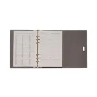 Органайзер на кольцах, А5, с клапаном, 80л, линия, к/зам, с ручкой, Серо-синий