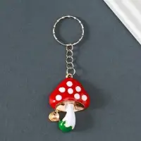 Брелок металл "Красный мухомор" золото, эмаль 4,5х3,2х1 см