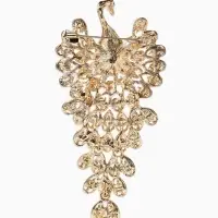 Брошь &laquo;Жар-птица&raquo; волшебная, стразы, цетная в золоте