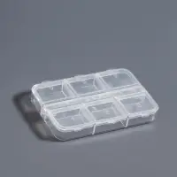 Органайзер для хранения мелочей, 6 ячеек, 5.3&times;7.5&times;1.3 см, прозрачный