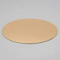 Подложка для торта усиленная 32 см, золото - белый, 3.2 мм
