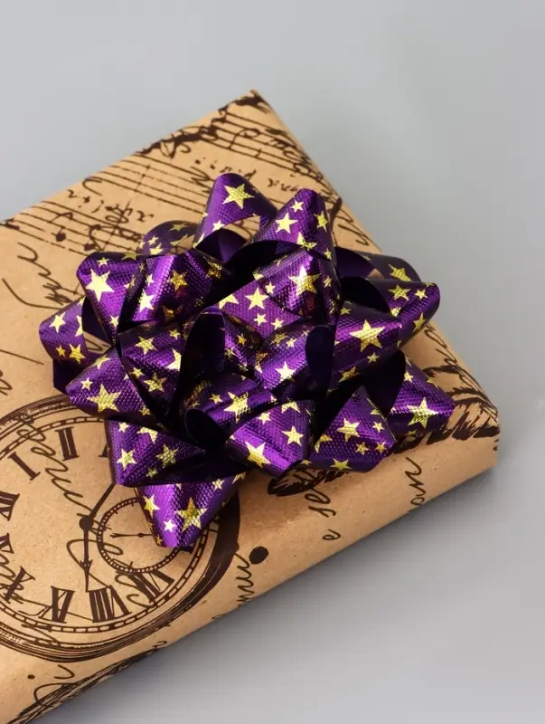Подарочный Бант - звезда №10 &laquo;Звёзды&raquo;, для упаковки подарков, набор 6 шт., МИКС