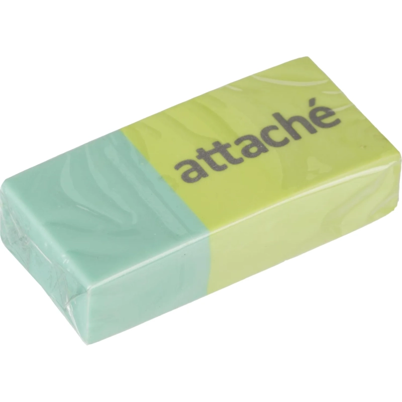Ластик Attache Акварель прямоуг., 45x21x11мм, термопл.каучук, желто-голубой