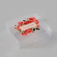 Коробка подарочная пластиковая с тишью и гирляндой &laquo;Расцветай&raquo;, 20&times;18&times;5 см