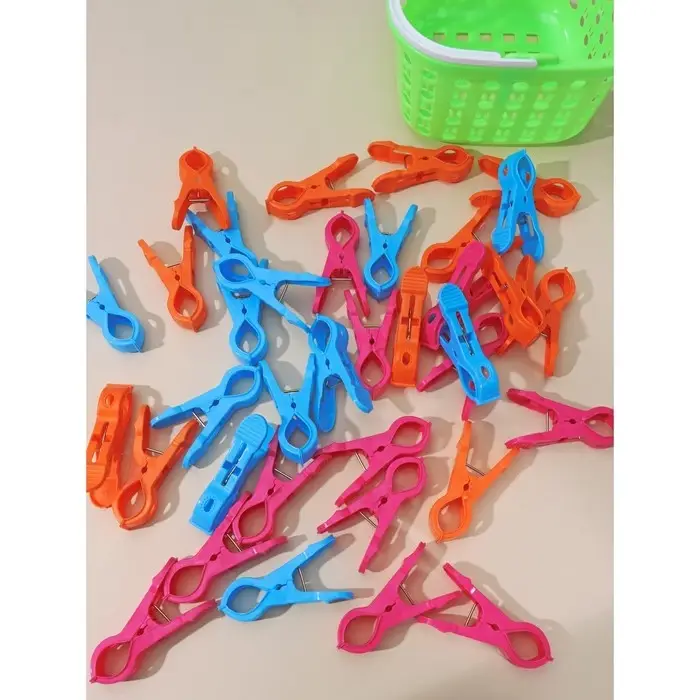 Прищепки для белья в корзинке Доляна, 7.5 см, 36 шт., МИКС