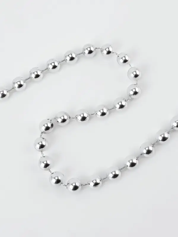 Бусы на нитях, 7.5 мм, 9&plusmn;1 м, цвет серебряный