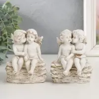 Фигурка полистоун &laquo;Ангелы на камешке&raquo;, 10.5&times;7.5&times;8.5 см