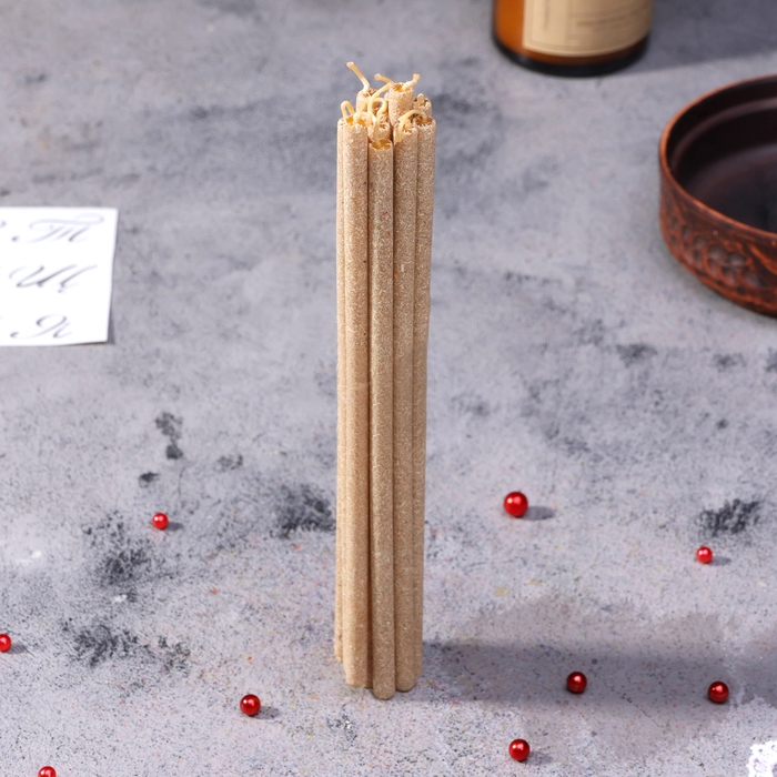 Свеча магическая медовая с травами для экстренных чисток помещений  Свеча магическая медовая с травами для экстренных чисток помещений "Dostigator", 12 шт