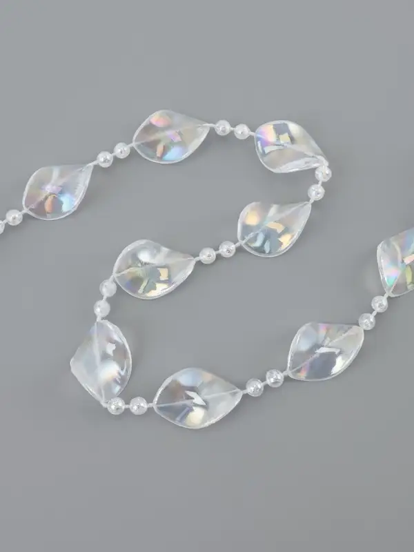 Бусы на нитях, с голографией, 16 мм, 9&plusmn;1 м, прозрачные