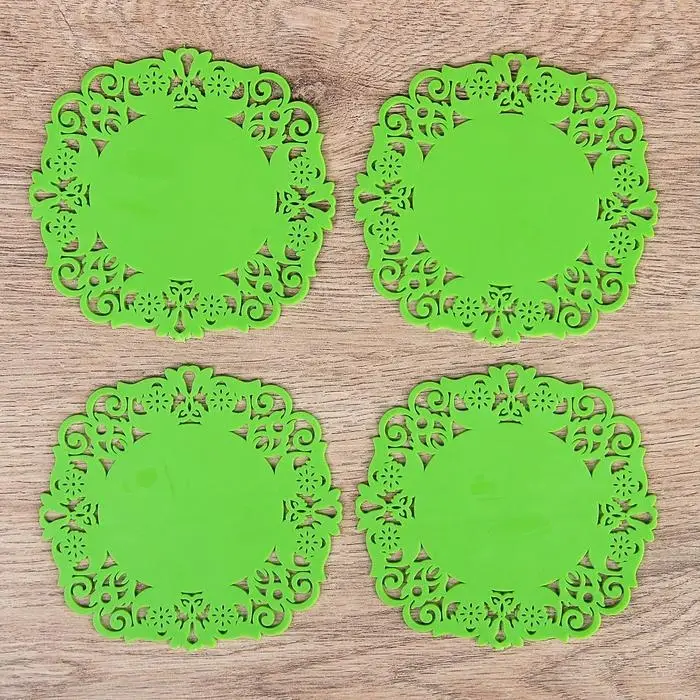 Набор подставок под горячее «Чаепитие», 4 шт, 10 см, цвет МИКС Набор подставок под горячее «Чаепитие», 4 шт, 10 см, цвет МИКС