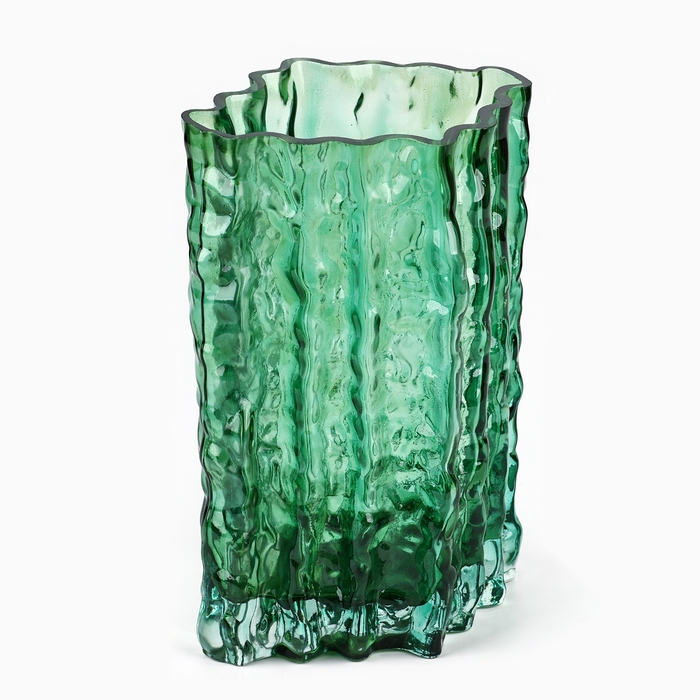 Ваза для цветов «Марбл грин» из зеленого стекла 20.5×15.5×10 см Ваза для цветов «Марбл грин» из зеленого стекла 20.5×15.5×10 см