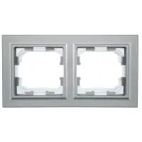 BRITE Рамка 2 поста IP44 РУ-2-БрА-44 алюминий