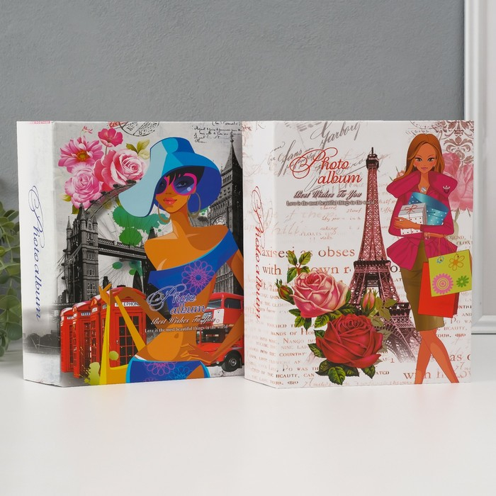 Фотоальбом на 200 фото 10х15 см Фотоальбом на 200 фото 10х15 см "Шопинг по Европе" МИКС 23х18х5 см