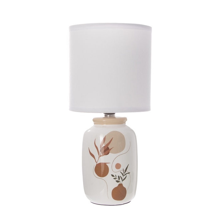 Настольная лампа с абажуром RISALUX «Ивелли», Е14, 40 Вт, белый, 13×13×27 см