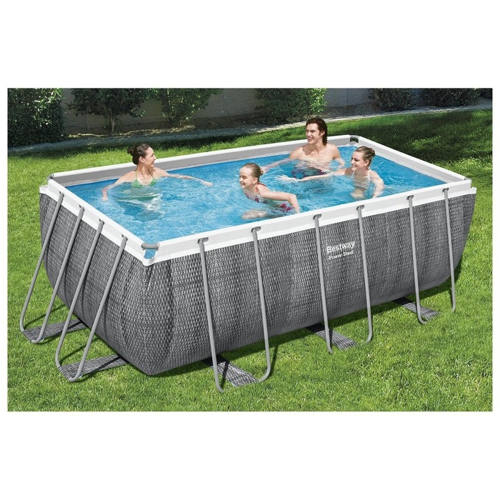 Бассейн каркасный Bestway Power Steel 56722, 412×201×122 см, фильтр-насос, лестница, диспенсер, прямоугольный Бассейн каркасный Bestway Power Steel 56722, 412×201×122 см, фильтр-насос, лестница, диспенсер, прямоугольный