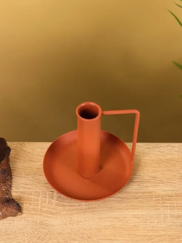 Подсвечник на 1 свечу текстурный с ручкой и блюдцем «Терракотовый», 10×10×9.5 +/- 0.5 см Подсвечник на 1 свечу текстурный с ручкой и блюдцем «Терракотовый», 10×10×9.5 +/- 0.5 см