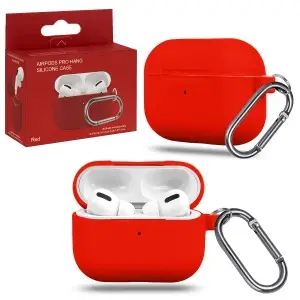 Чехол для AirPods Pro Hang Silicone Сase с карабином Red